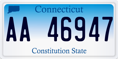 CT license plate AA46947