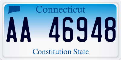 CT license plate AA46948