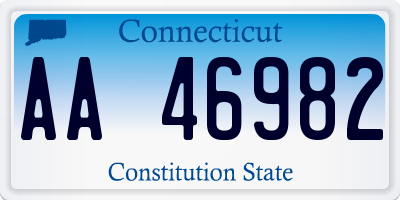 CT license plate AA46982