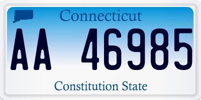 CT license plate AA46985