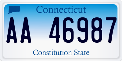 CT license plate AA46987