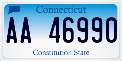 CT license plate AA46990