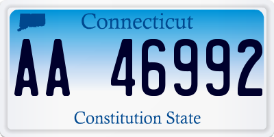CT license plate AA46992