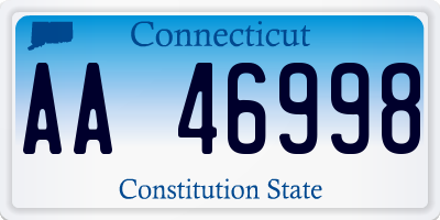 CT license plate AA46998