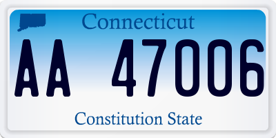 CT license plate AA47006