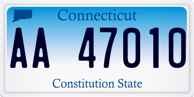 CT license plate AA47010