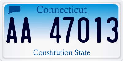 CT license plate AA47013