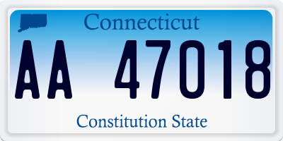 CT license plate AA47018