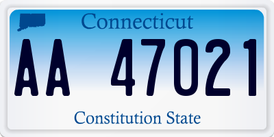 CT license plate AA47021