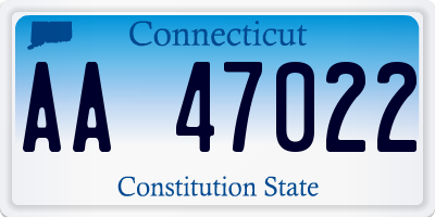 CT license plate AA47022