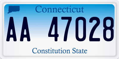 CT license plate AA47028