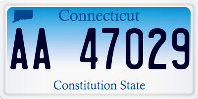 CT license plate AA47029