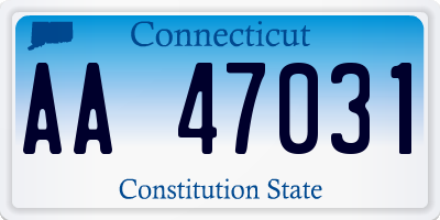 CT license plate AA47031