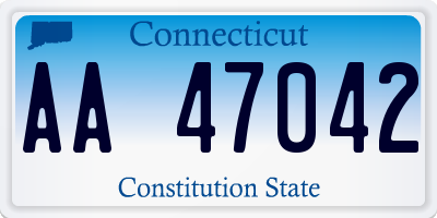 CT license plate AA47042