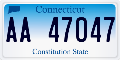 CT license plate AA47047