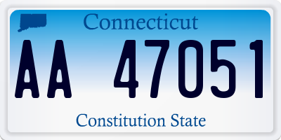 CT license plate AA47051