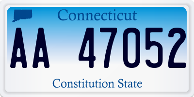 CT license plate AA47052