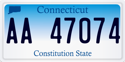 CT license plate AA47074