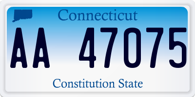 CT license plate AA47075