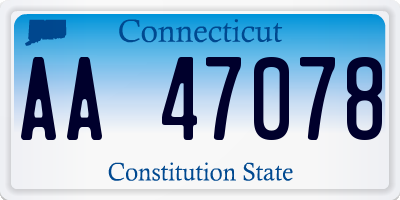 CT license plate AA47078