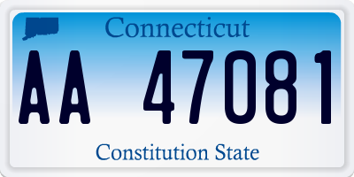 CT license plate AA47081