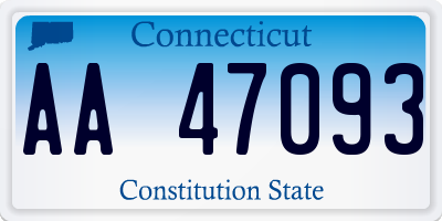 CT license plate AA47093