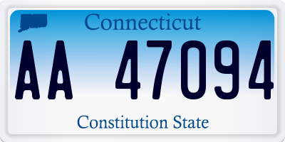 CT license plate AA47094