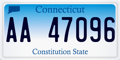 CT license plate AA47096
