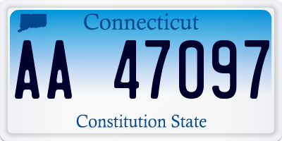 CT license plate AA47097