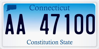 CT license plate AA47100
