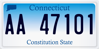 CT license plate AA47101