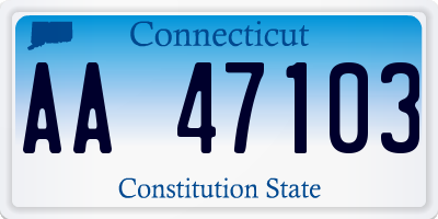 CT license plate AA47103