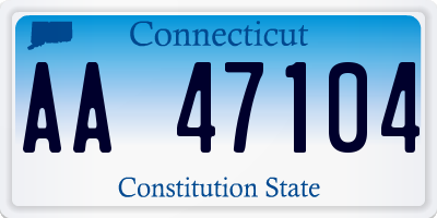 CT license plate AA47104