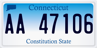 CT license plate AA47106