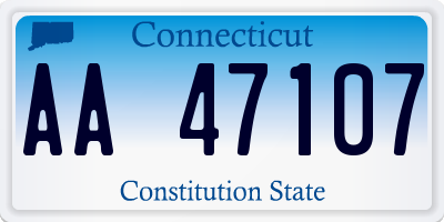 CT license plate AA47107