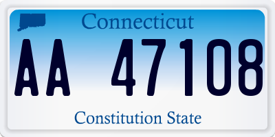 CT license plate AA47108