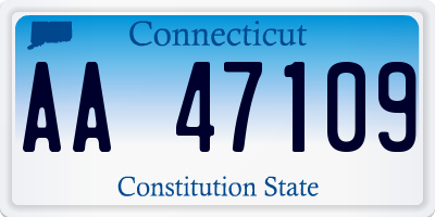 CT license plate AA47109