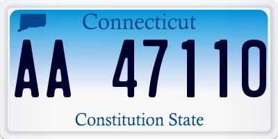 CT license plate AA47110