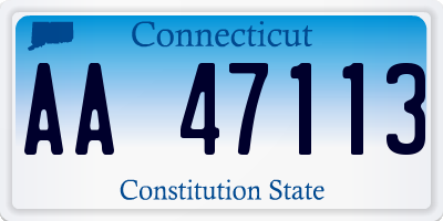 CT license plate AA47113