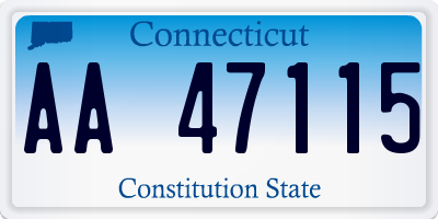 CT license plate AA47115