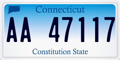 CT license plate AA47117