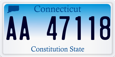 CT license plate AA47118