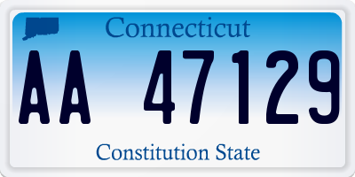 CT license plate AA47129