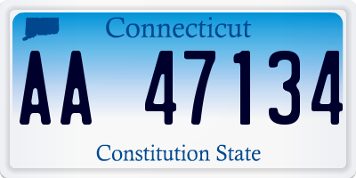 CT license plate AA47134