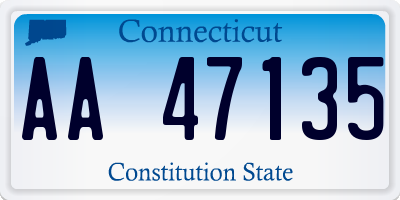 CT license plate AA47135