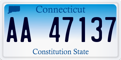 CT license plate AA47137