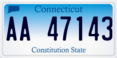 CT license plate AA47143