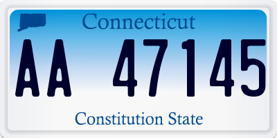 CT license plate AA47145