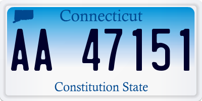 CT license plate AA47151