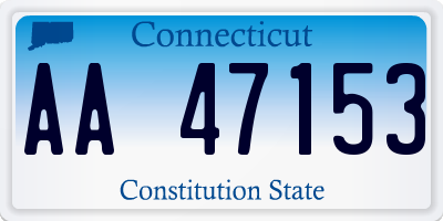 CT license plate AA47153